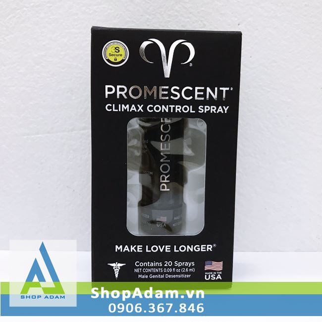 Chai xịt chống xuất tinh sớm Promescent Delay Spray USA 2.6ml hiệu quả cao