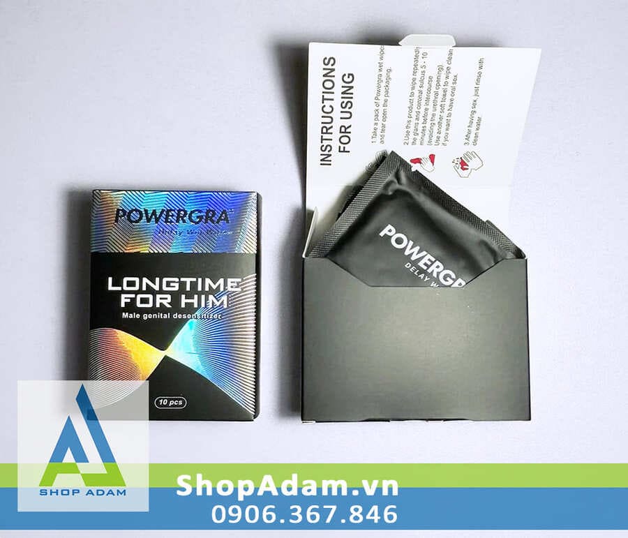 Powergra Delay Wet Wipes khăn ướt tăng cường kéo dài quan hệ H10