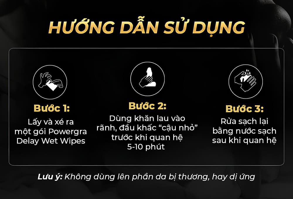 Powergra Delay Wet Wipes khăn ướt tăng cường kéo dài quan hệ H10