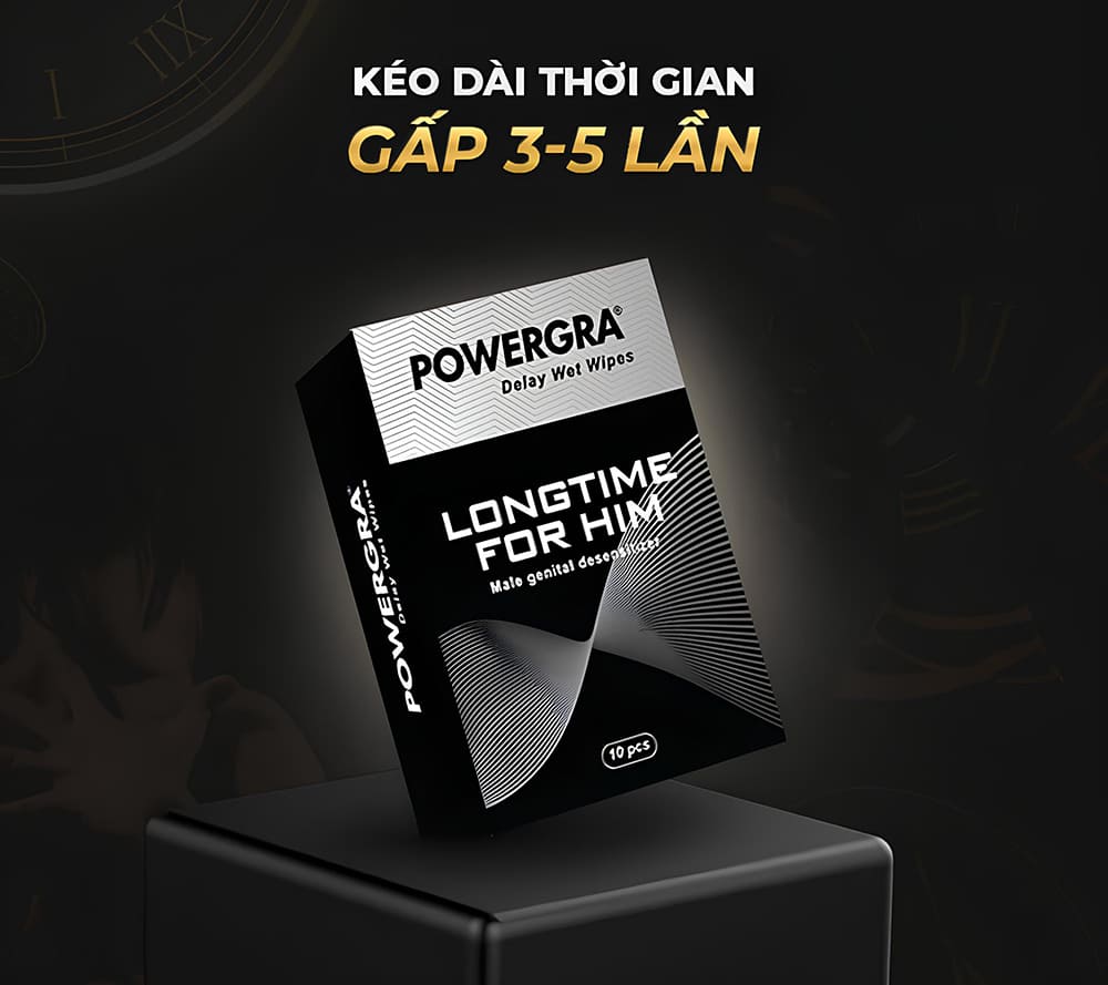 Powergra Delay Wet Wipes khăn ướt tăng cường kéo dài quan hệ H10