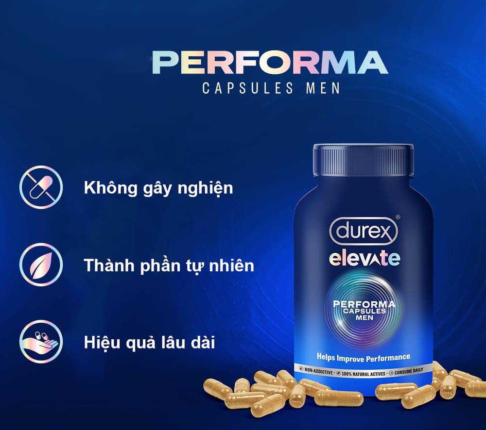 Viên Uống Tăng Cường Sinh Lý Nam Durex Elevate 30 Viên Chính Hãng