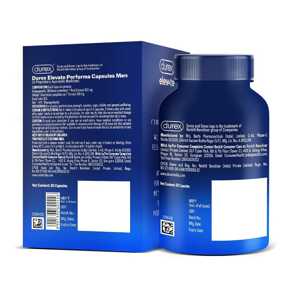 Viên Uống Tăng Cường Sinh Lý Nam Durex Elevate 30 Viên Chính Hãng