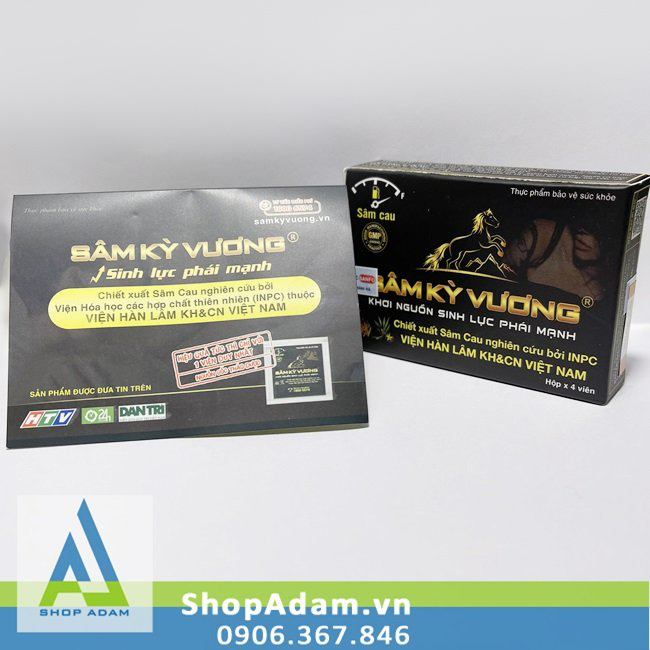 Thảo dược sinh lý nam Sâm Kỳ Vương Hộp 4 viên tăng sức mạnh