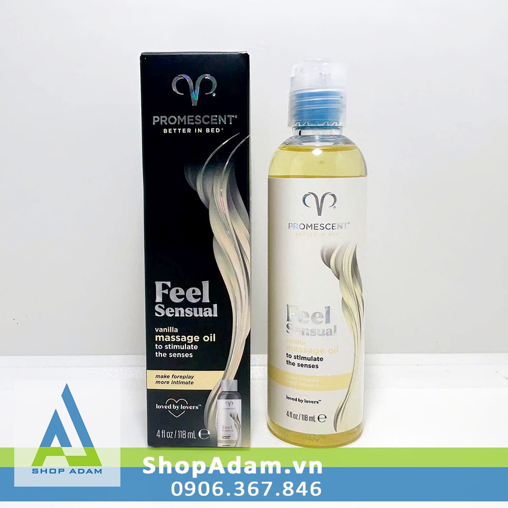 Dầu massage ấm nóng Promescent Vanilla hương vani kích thích cơ thể 