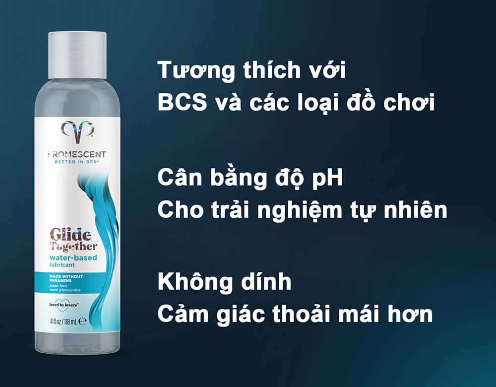 Gel bôi trơn gốc nước Promescent Glide Together cao cấp mượt