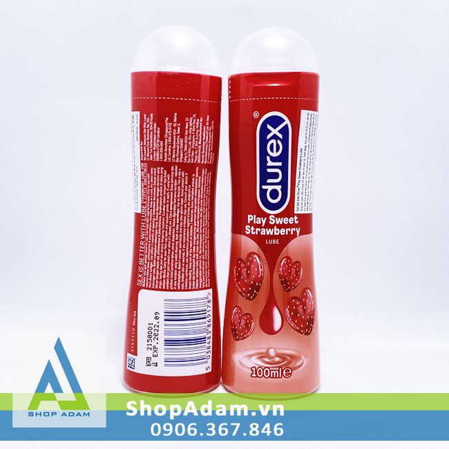 Gel bôi trơn Durex dâu tây 100ml - Mềm mịn & Khơi gợi cảm xúc