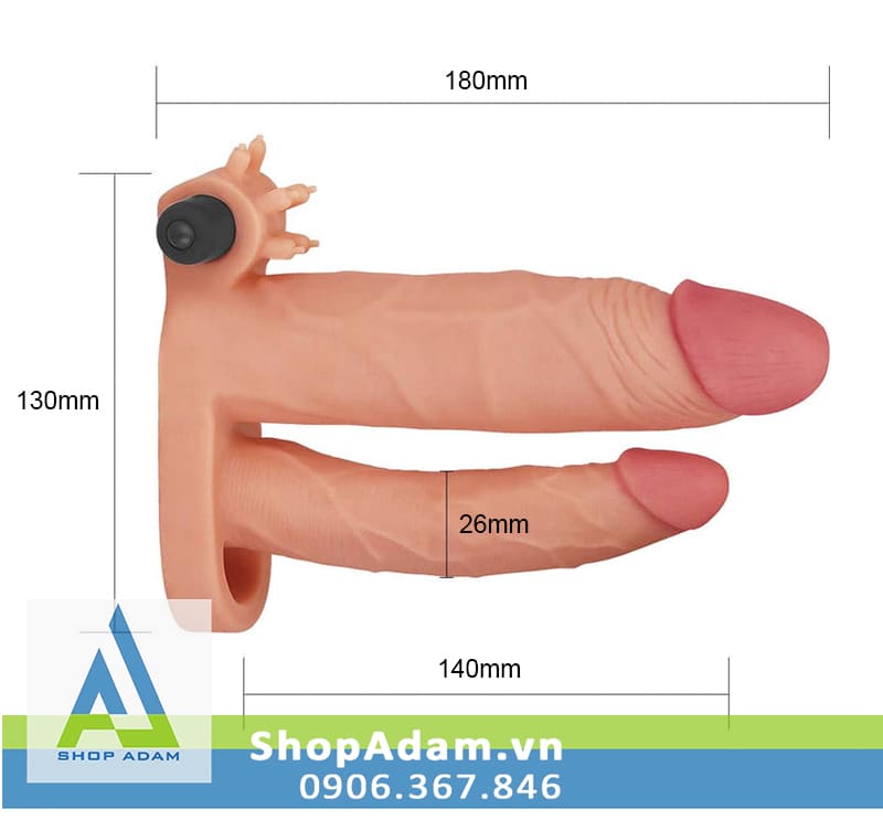 Bao đôn dên Lovetoy X-Tender 2 đầu tăng 25mm có rung quai đeo chắc Bao đôn dên Lovetoy X-Tender 2 đầu tăng 25mm có rung quai đeo chắc