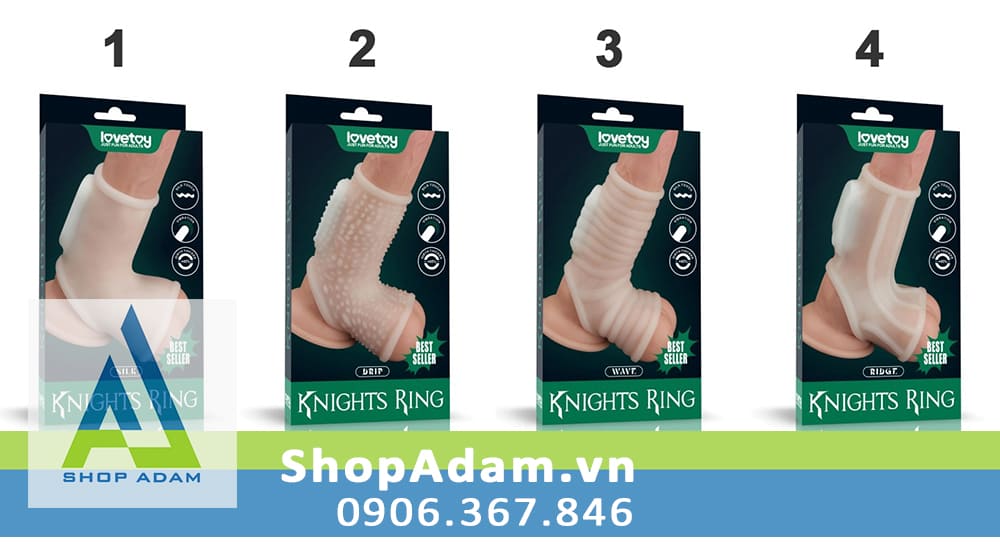 Bao cao su có rung quai đeo Lovetoy Silk Knights Ring siêu kích thích
