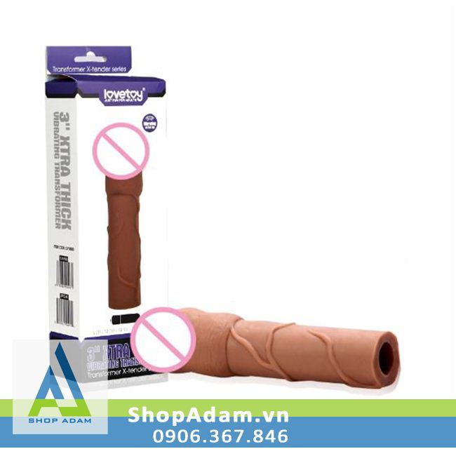 Bao cao su đôn dên 6cm Lovetoy rung đầu kích thích mãnh liệt