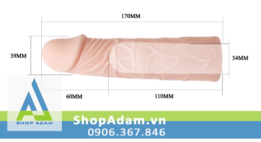 Bcs đôn dên 6cm Baile Big Man silicone cao cấp mềm co giãn an toàn