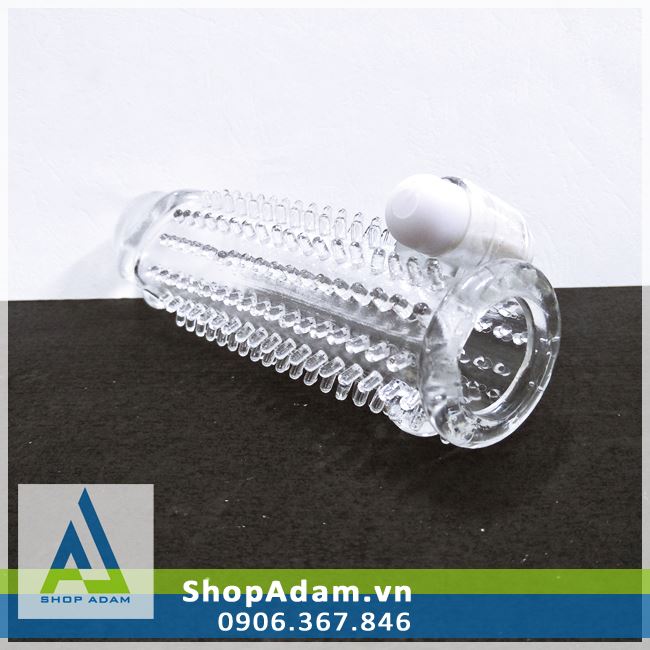 Bao cao su donzen rung siêu gai đầu trơn silicon y tế an toàn