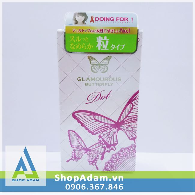 Bao cao su gai Jex Glamourous Butterfly Dot 1350 hạt gai bi tăng khoái cảm 