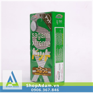 Bao cao su có gai SAGAMI Xtreme Green tăng khoái cảm, co giãn tốt 