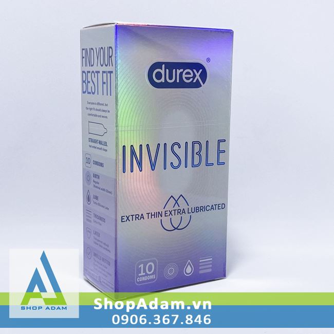 Durex Invisible Extra Thin Condoms 0.024mm Ultra Sensitive Safe Feel