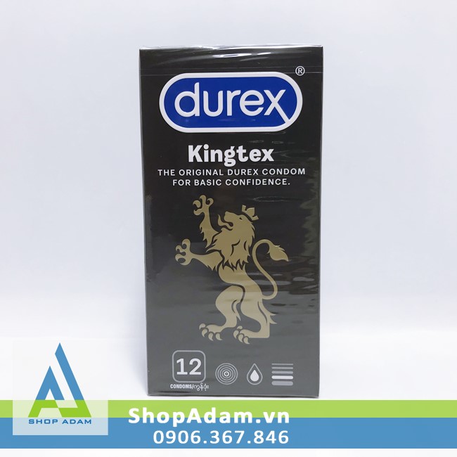 Bao cao su Durex Kingtex size nhỏ 49mm an toàn, co giãn tốt cho quý ông 