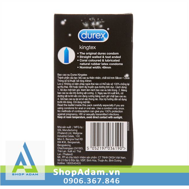 Durex Kingtex 49mm Small Size Condom Safe Protection