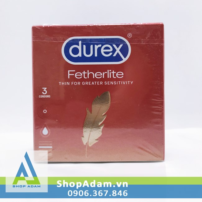 Bao cao su Durex đỏ lông gà Fetherlite siêu mỏng cảm giác thật 