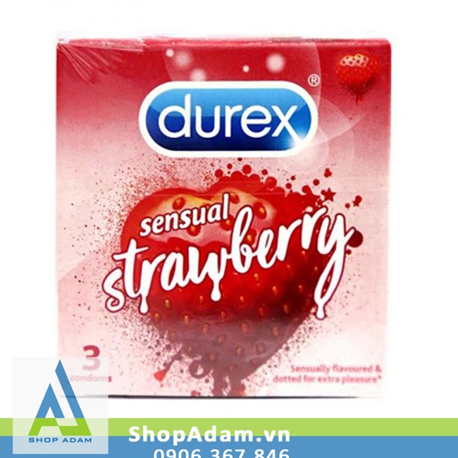 Bao cao su Durex Strawberry gai hương dâu tăng khoái cảm nữ 