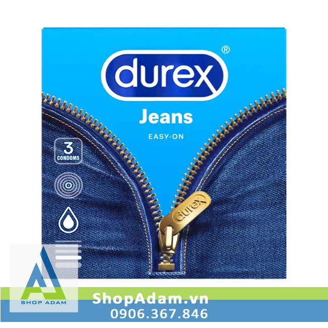 Durex Jeans Easy On Bao Cao Su Siêu Mượt Kèm Bôi Trơn 