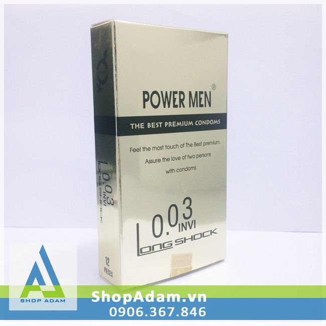Bao cao su siêu mỏng Power Men 0.03 chống xuất tinh sớm Hàn Quốc 