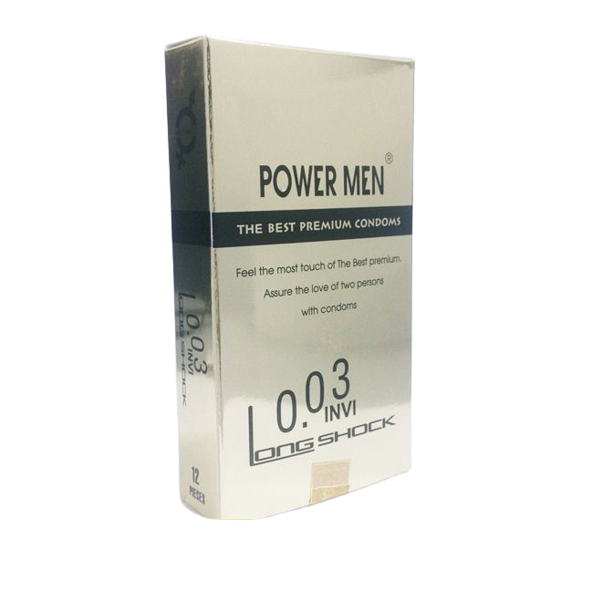  Thông tin Bao cao su siêu mỏng chống xuất tinh sớm Power Men 0.03 Invi Long Shock  chính hãng 