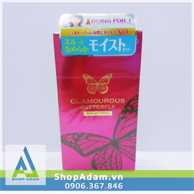 Bao cao su Jex Glamourous Butterfly Moist mỏng ôm chân thật 