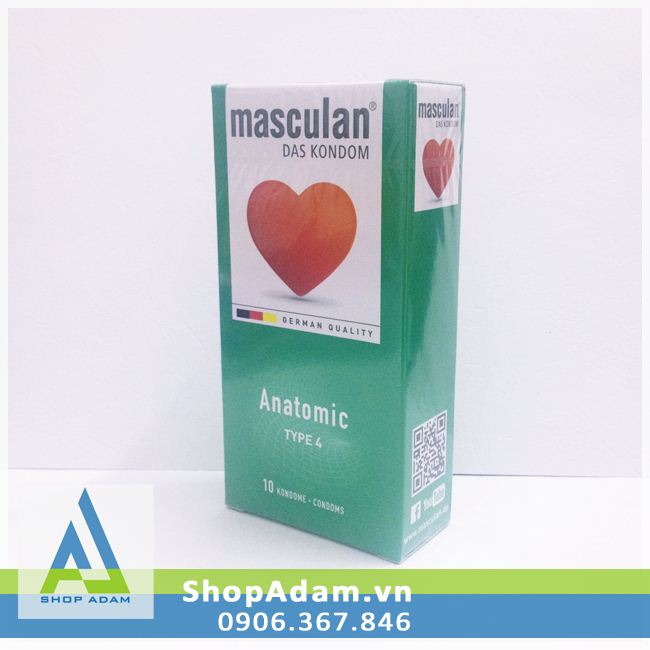 Bao cao su hương dâu Masculan Anatomic Đức thơm tự nhiên siêu mỏng 