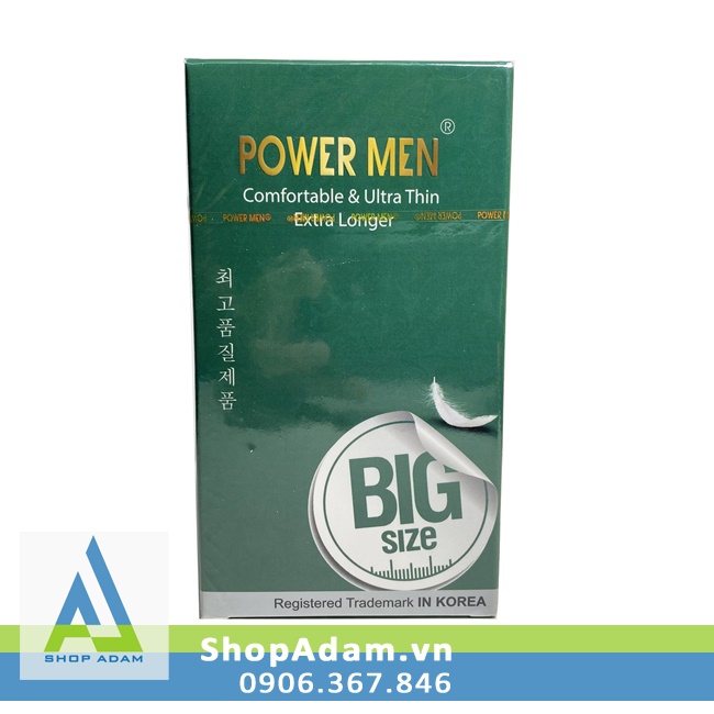 Bao cao su size lớn Power Men 55mm siêu mỏng kéo dài thời gian 