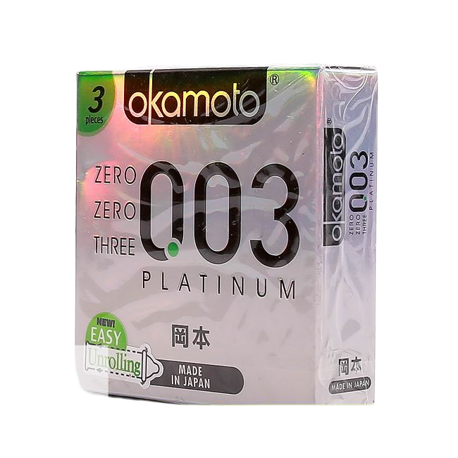  Bán Bao cao su OKAMOTO zero zero three 0.03 Platinum  chính hãng 