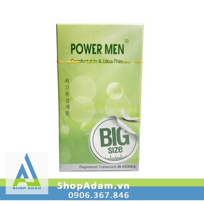 Bao cao su size lớn 55mm Power Men siêu mỏng ôm sát tăng cảm xúc 