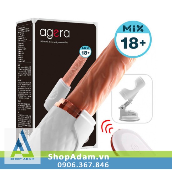 Cu giả gắn tường Agera rung thụt sưởi ấm có điều khiển từ xa, tăng khoái cảm