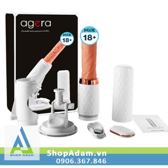 Cu giả gắn tường Agera rung thụt sưởi ấm có điều khiển từ xa, tăng khoái cảm