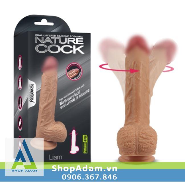Dương vật gắn tường silicone siêu mềm rung ngoáy Lovetoy Nature Cock Liam