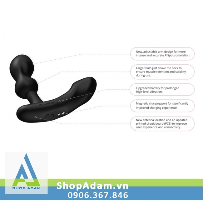 Lovense Edge 2 cao cấp điều khiển điện thoại, massage hậu môn tiện ích