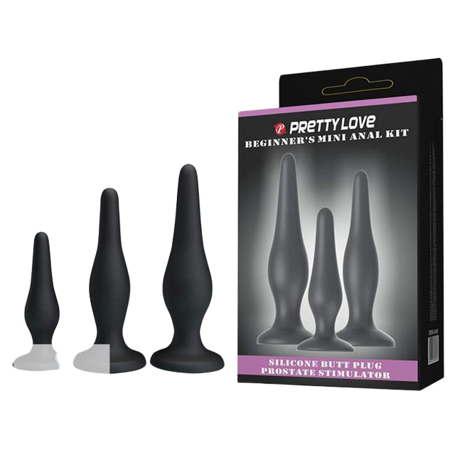 Bộ 3 butt plug silicone gắn tường Pretty Love