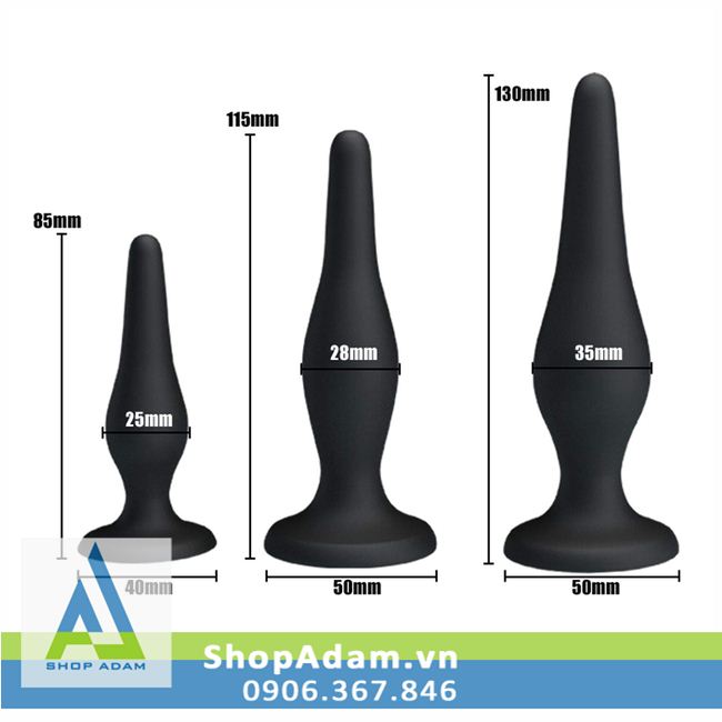 Bộ 3 Butt Plug Gắn Tường Silicone Mềm Mại - Khuyến Mãi Hot