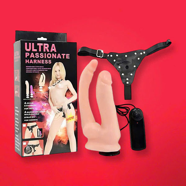 Dương vật dây đeo 2 đầu Ultra Passionate có rung massage tuyệt đỉnh 