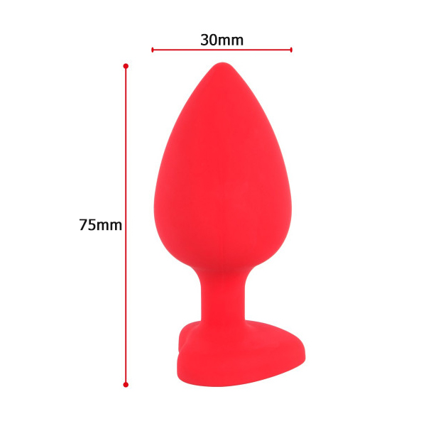 Phích cắm hậu môn silicon đỏ y tế mềm mại kích thích massage