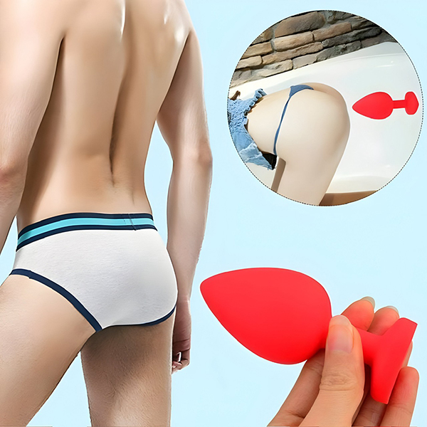 Phích cắm hậu môn silicon đỏ y tế mềm mại kích thích massage