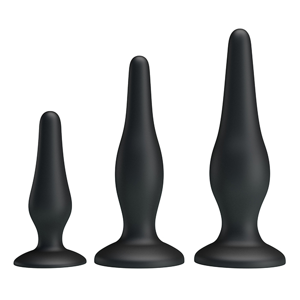 Bộ 3 phích cắm hậu môn silicon nhỏ gọn cho người mới bắt đầu tiện lợi