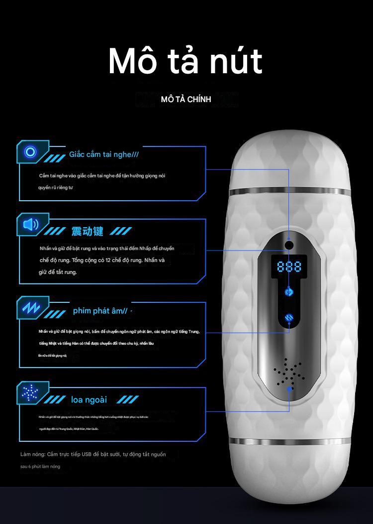 Âm đạo giả 2 đầu Utoo Girl 12 chế độ rung âm thanh sành điệu