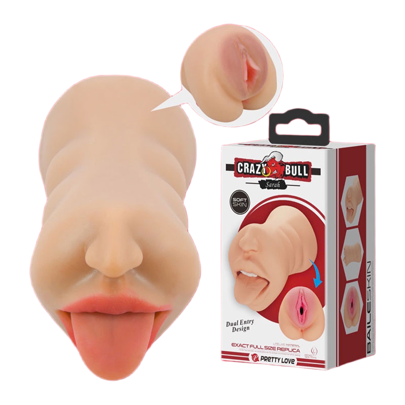  So sánh Âm đạo giả 2 đầu âm đạo và miệng siêu mềm Crazy Bull Sarah  tốt nhất 